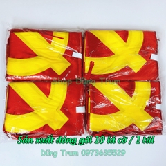 Cờ Đảng vải Sa Tanh chịu nắng mưa tốt đầy đủ kích thước
