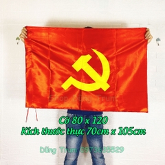 Cờ Đảng vải Sa Tanh chịu nắng mưa tốt đầy đủ kích thước