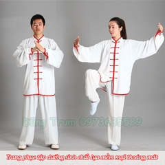 Trang phục tập dưỡng sinh vải lụa mềm mại thoáng mát