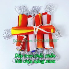 Cờ dây Phật Giáo, cờ Phật Đản vải Satanh chịu nắng mưa loại 8m 20 lá cờ
