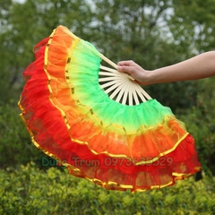 Quạt múa sắc màu nhiều tầng, quạt múa khiêu vũ tua rua