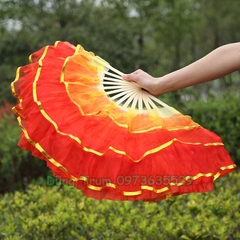 Quạt múa sắc màu nhiều tầng, quạt múa khiêu vũ tua rua