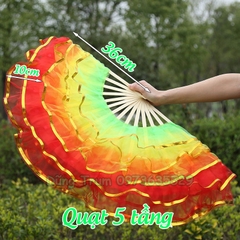 Quạt múa sắc màu nhiều tầng, quạt múa khiêu vũ tua rua