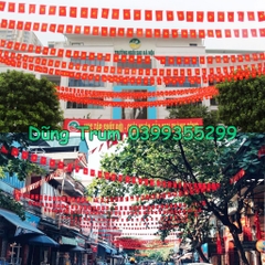 Cờ dây sao cờ đỏ sao vàng treo trang trí vải Satanh chịu năng mưa