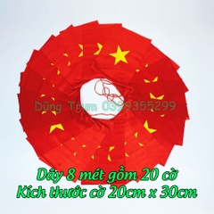 Cờ dây sao cờ đỏ sao vàng treo trang trí vải Satanh chịu năng mưa