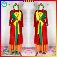 Trang phục áo Tứ Thân vải lụa mềm mại đầy đủ bộ