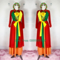 Trang phục áo Tứ Thân vải lụa mềm mại đầy đủ bộ