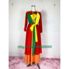 Trang phục áo Tứ Thân vải lụa mềm mại đầy đủ bộ