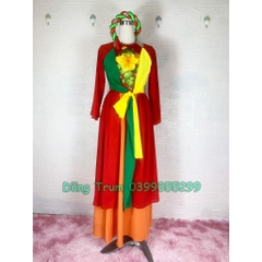 Trang phục áo Tứ Thân vải lụa mềm mại đầy đủ bộ