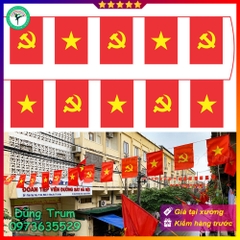 Cờ Dây Sao Đảng vải SaTanh chịu nắng mưa treo trang trí