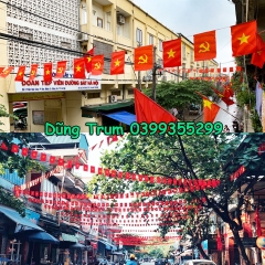 Cờ Dây Sao Đảng vải SaTanh chịu nắng mưa treo trang trí