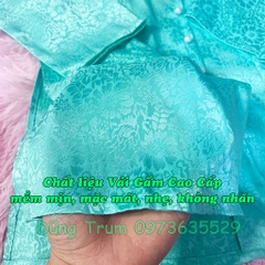 Bộ Bà Ba Vải Gấm Cao Cấp, Đồ Lam Đi Chùa Nữ Họa Tiết Hoa Cực Đẹp