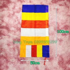 Cờ Phật Giáo Cờ Phật Đản vải SaTanh chịu nắng mưa đầy đủ kích thước