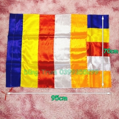 Cờ Phật Giáo Cờ Phật Đản vải SaTanh chịu nắng mưa đầy đủ kích thước