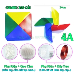 [Sỉ SLL] COMBO 100 Chong Chóng nhựa đủ màu đầy đủ phụ kiện dây treo, que cắm