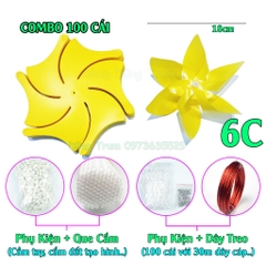 [Sỉ SLL] COMBO 100 Chong Chóng nhựa đủ màu đầy đủ phụ kiện dây treo, que cắm