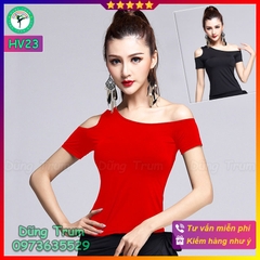Áo Khiêu Vũ Hở Vai Cổ Xéo Cá Tính Nhảy DanceSport Siêu Đẹp