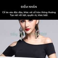 Áo Khiêu Vũ Hở Vai Cổ Xéo Cá Tính Nhảy DanceSport Siêu Đẹp