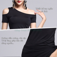 Áo Khiêu Vũ Hở Vai Cổ Xéo Cá Tính Nhảy DanceSport Siêu Đẹp