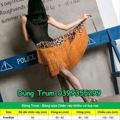 Chân Váy Khiêu Vũ Latin Phối Tua Rua Họa Tiết Nổi Bật Dây Thắt Phù Hợp Mọi Kích Cỡ