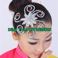 Cài đầu kim xa họa tiết hoa kết hợp dây cườm biểu diễn cực đẹp