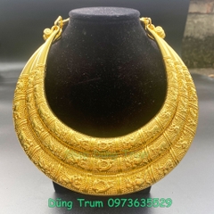 Kiềng 3 tầng hầu đồng, vòng cổ dân tộc 3 tầng sáng đẹp DT014