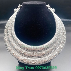 Kiềng 3 tầng hầu đồng, vòng cổ dân tộc 3 tầng sáng đẹp DT014