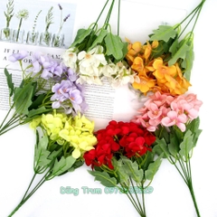 Hoa lụa giả, hoa đỗ quyên 35 bông vải lụa lõi thép, chùm hoa vẫy khai giảng decor trang trí