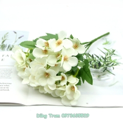 Hoa lụa giả, hoa đỗ quyên 35 bông vải lụa lõi thép, chùm hoa vẫy khai giảng decor trang trí