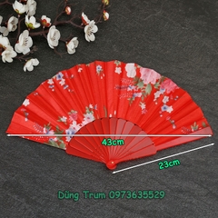 Quạt Cổ Trang Nan Nhựa Họa Tiết Hoa Đủ Màu Nhiều Mẫu DT382