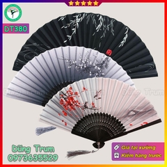 Quạt Cổ Trang Gắn Dây Tua Rua Loại Đẹp Nhiều Mẫu Họa Tiết DT380