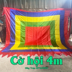 Cờ Thần 4m x 4m Cờ Hội Ngũ Sắc chất liệu SaTanh chịu nắng mưa