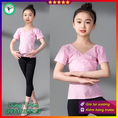 Áo Bale múa khiêu vũ trẻ em chất Cotton co giãn thấm hút mồ hôi