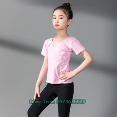 Áo Bale múa khiêu vũ trẻ em chất Cotton co giãn thấm hút mồ hôi