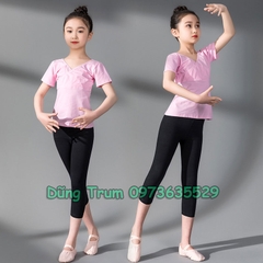 Áo Bale múa khiêu vũ trẻ em chất Cotton co giãn thấm hút mồ hôi