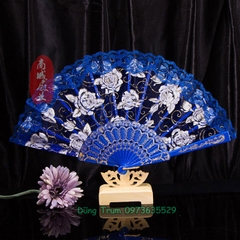 Quạt Cổ Trang Hoa, Quạt Ren Hoạt Tiết Hoa Đủ Màu Sắc DT384