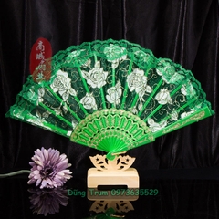 Quạt Cổ Trang Hoa, Quạt Ren Hoạt Tiết Hoa Đủ Màu Sắc DT384