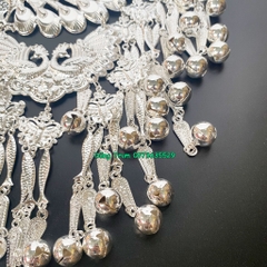 Vòng cổ kiềng dân tộc cao cấp 3 tầng kết hợp họa tiết chim công tua rua cực đẹp DT018