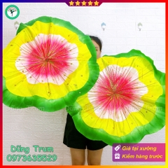 Lá sen múa 3 lớp chất liệu nan sắt mềm vải lụa họa tiết phun kim tuyến biểu diễn văn nghệ