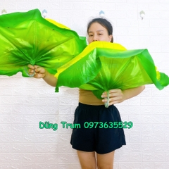 Lá sen múa 3 lớp chất liệu nan sắt mềm vải lụa họa tiết phun kim tuyến biểu diễn văn nghệ