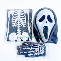 Bộ áo xương hóa trang Halloween ma quỷ đủ size phụ kiện đạt hiệu ứng hóa trang cao