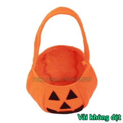 Túi bí ngô hóa trang Halloween chất liệu vải không dệt