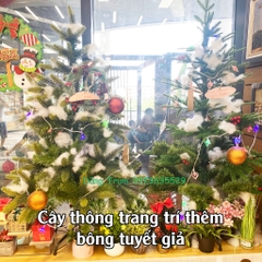 Bông tuyết giả trang trí Cây thông Noel chất liệu bông mềm mại