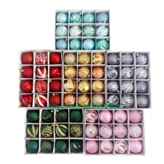 Set Châu trang trí Noel 12 quả đường kính 6cm Decor Giáng Sinh siêu đẹp