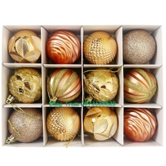 Set Châu trang trí Noel 12 quả đường kính 6cm Decor Giáng Sinh siêu đẹp