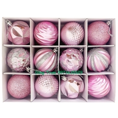 Set Châu trang trí Noel 12 quả đường kính 6cm Decor Giáng Sinh siêu đẹp