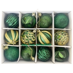 Set Châu trang trí Noel 12 quả đường kính 6cm Decor Giáng Sinh siêu đẹp