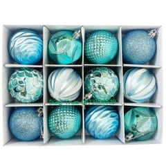Set Châu trang trí Noel 12 quả đường kính 6cm Decor Giáng Sinh siêu đẹp