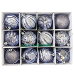 Set Châu trang trí Noel 12 quả đường kính 6cm Decor Giáng Sinh siêu đẹp