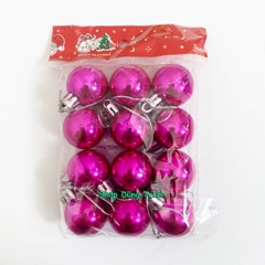 Set 12 quả Châu trang trí Noel đường kính 3cm đủ màu sắc Decor siêu xinh